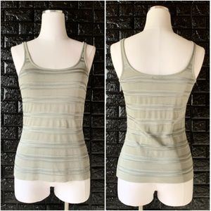 Giorgio Armani Gray Knit Striped Tank Top